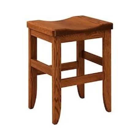 Customizable Solid Wood 24" Stationary Counter Stool